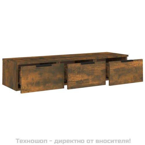 Стенен шкаф, опушен дъб, 102x30x20 см, инженерно дърво