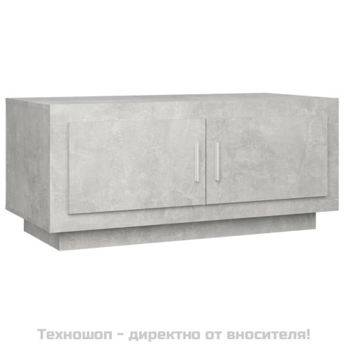 Кафе маса, бетонно сива, 102x50x45 см, инженерно дърво