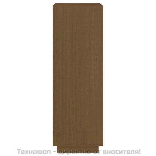Библиотека/разделител за стая, меденокафява, бор масив