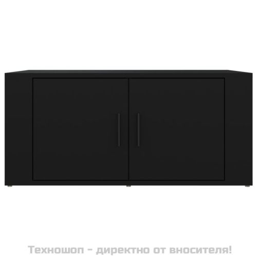 Кафе маса, черна, 80x50x36 см, инженерно дърво