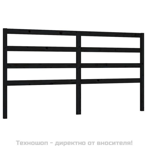 Горна табла за легло, черна, 206x4x100 см, бор масив