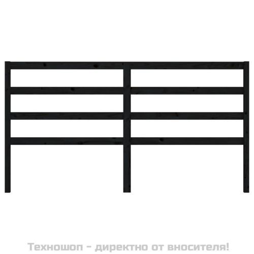Горна табла за легло, черна, 206x4x100 см, бор масив