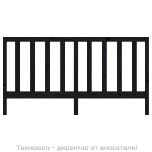 Горна табла за легло, черна, 186x4x100 см, бор масив
