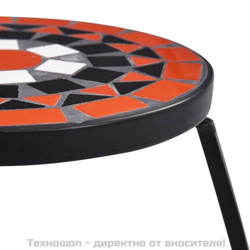 Мозаечни маси, 3 бр, теракота и бяло, керамика