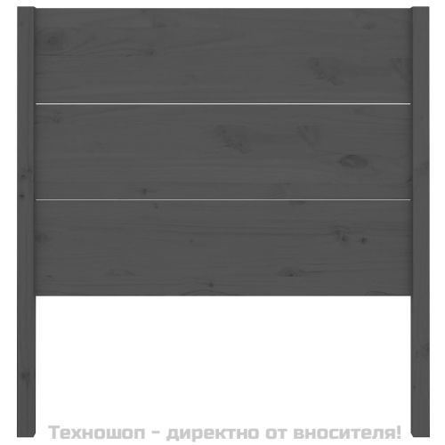 Табла за спалня, сива, 96x4x100 см, бор масив