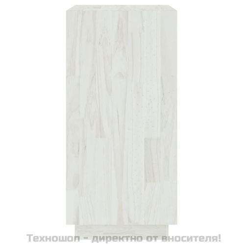Библиотека, бяла, 40x35x71 см, борово дърво масив