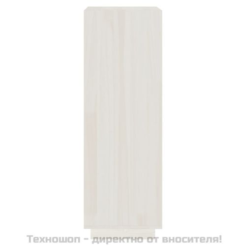 Библиотека/разделител за стая, бяла, 40x35x103 см, бор масив