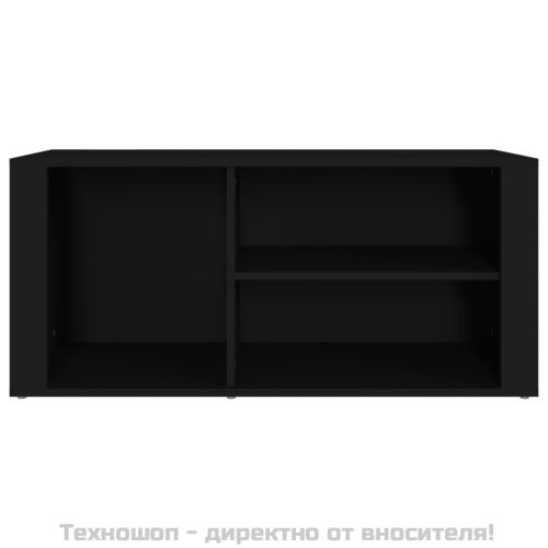 Шкаф за обувки, черен, 100x35x45 см, инженерно дърво
