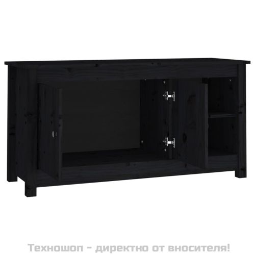 ТВ шкаф, черен, 103x36,5x52 см, бор масив