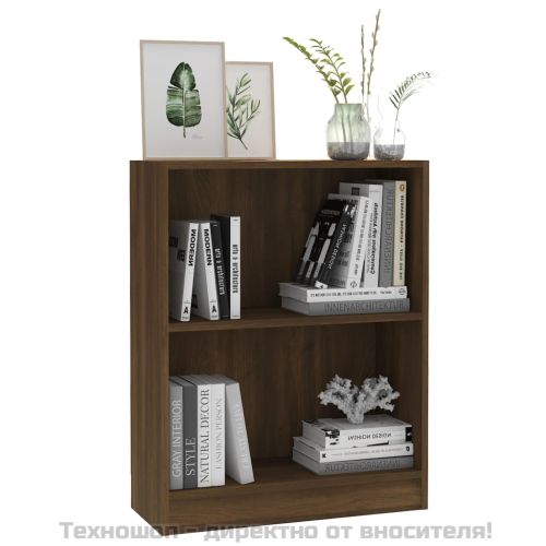 Етажерка за книги, кафяв дъб, 60x24x76 см, инженерно дърво