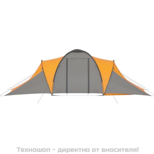 Палатка за къмпинг за 6 души, сиво и оранжево