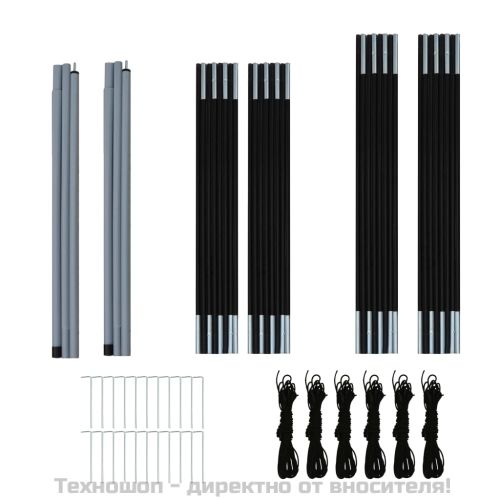 Палатка за къмпинг за 6 души, сиво и оранжево