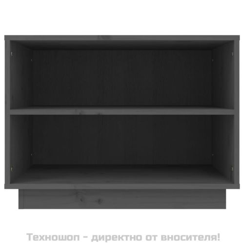 Шкаф за обувки, сив, 60x34x45 см, бор масив