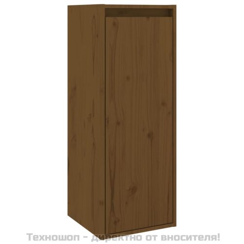 Стенни шкафове, 2 бр, меденокафяви, 30x30x80 см, бор масив