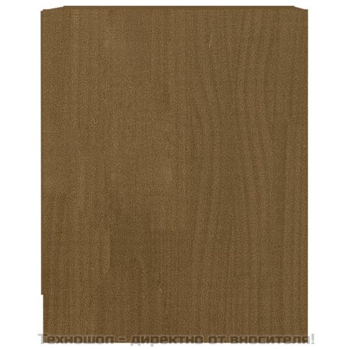 Нощно шкафче, меденокафяво, 35,5x33,5x41,5 см, бор масив