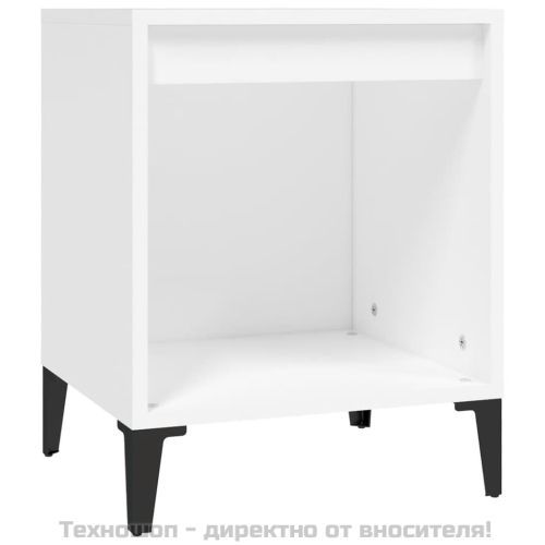 Нощно шкафче, бяло, 40x35x50 см