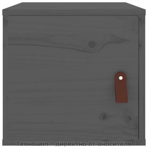 Стенен шкаф, сив, 31,5x30x30 см, борово дърво масив