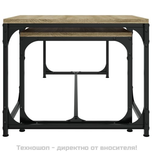 Кафе маси, 2 бр, дъб сонома, инженерно дърво