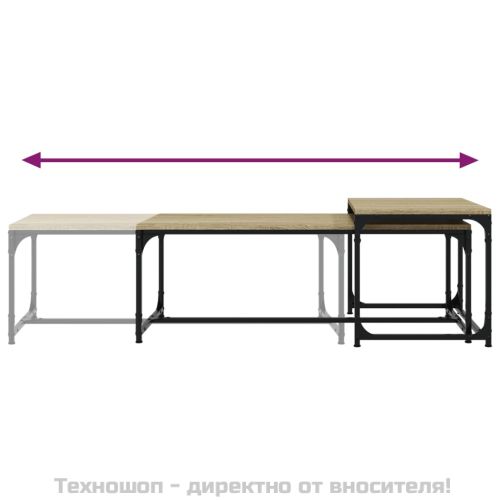 Кафе маси, 2 бр, дъб сонома, инженерно дърво