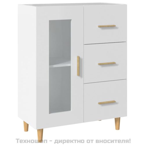 Сайдборд, бял, 69,5x34x90 см, инженерно дърво