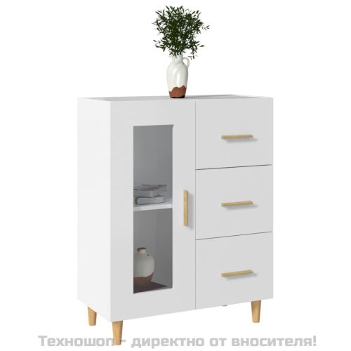 Сайдборд, бял, 69,5x34x90 см, инженерно дърво