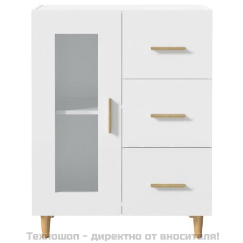 Сайдборд, бял, 69,5x34x90 см, инженерно дърво