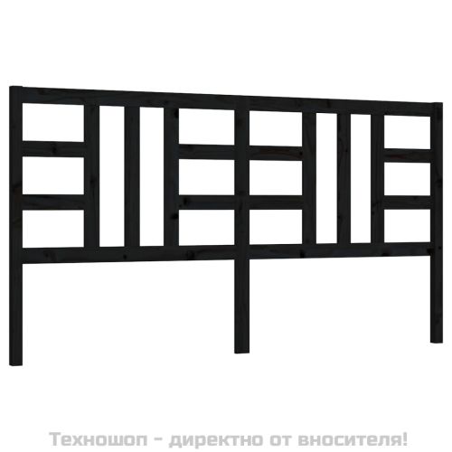 Горна табла за легло, черна, 206x4x100 см, бор масив