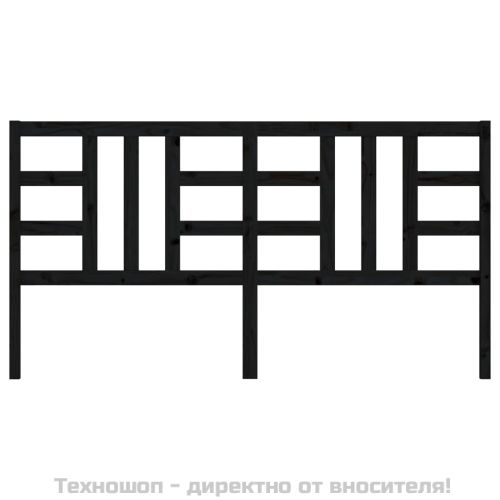 Горна табла за легло, черна, 206x4x100 см, бор масив
