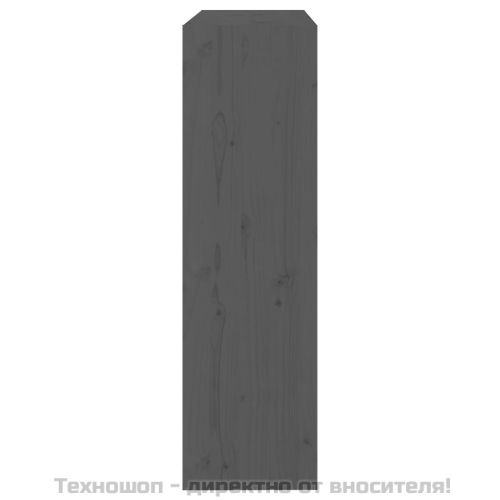 Библиотека/разделител за стая, сива, 80x30x103,5 см, бор масив