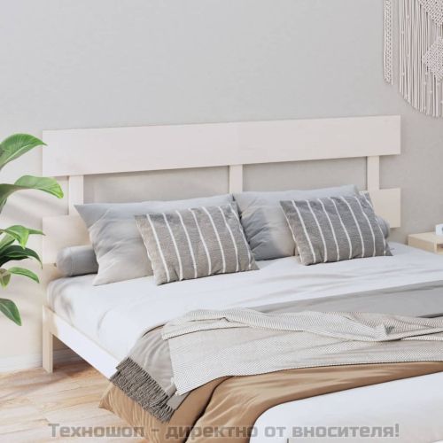 Горна табла за легло, бяла, 184x3x81 см, бор масив