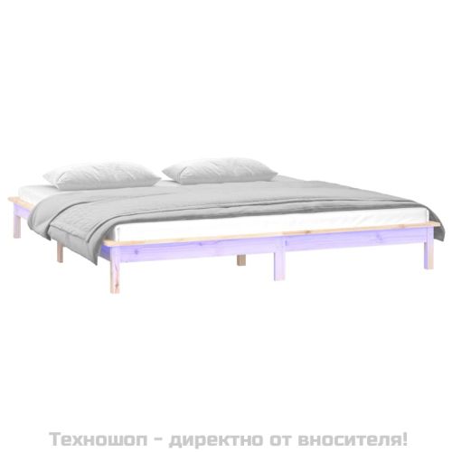 LED рамка за легло 150x200 см King Size масивно дърво