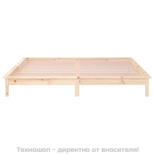 LED рамка за легло 150x200 см King Size масивно дърво