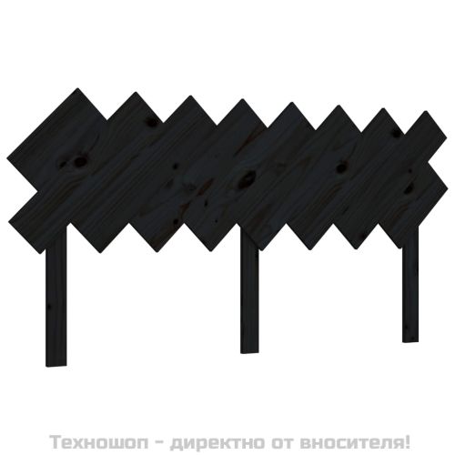 Горна табла за легло, черна, 159,5x3x80,5 см, бор масив