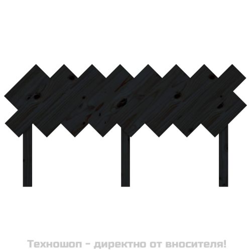 Горна табла за легло, черна, 159,5x3x80,5 см, бор масив