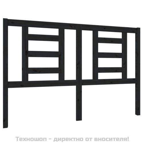 Горна табла за легло, черна, 146x4x100 см, бор масив
