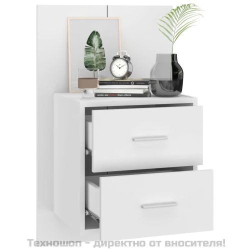 Нощно шкафче за стенен монтаж, бяло