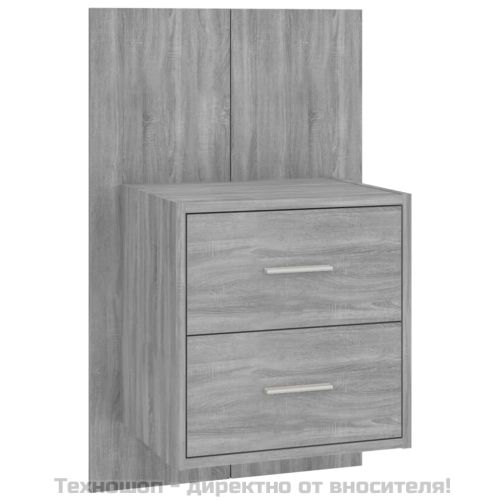 Нощно шкафче за стенен монтаж, сив сонома