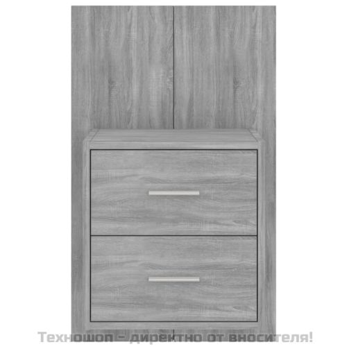 Нощно шкафче за стенен монтаж, сив сонома