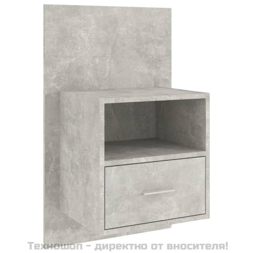 Нощно шкафче за стенен монтаж, бетонно сиво