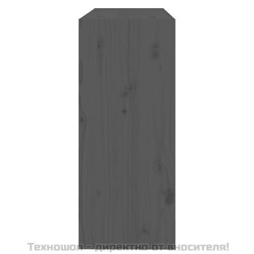 Библиотека/разделител за стая, сива, 80x30x71,5 см, бор масив