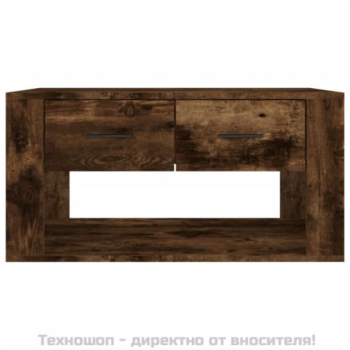 Кафе маса, опушен дъб, 80x50x40 см, инженерно дърво