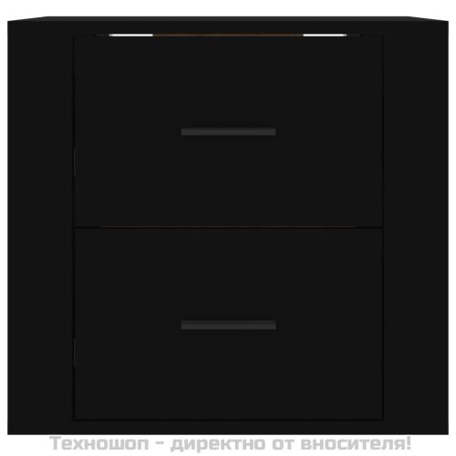 Нощно шкафче за стенен монтаж, черно, 50x36x47 см