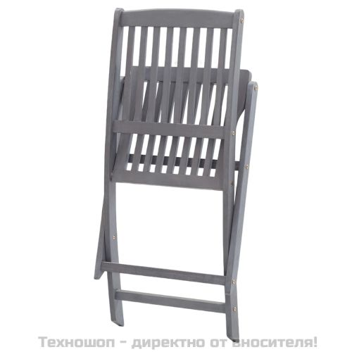 Сгъваеми градински столове, 4 бр, акация масив