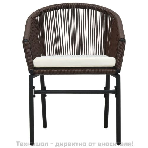 Градински столове, 2 бр, кафяви, PE ратан