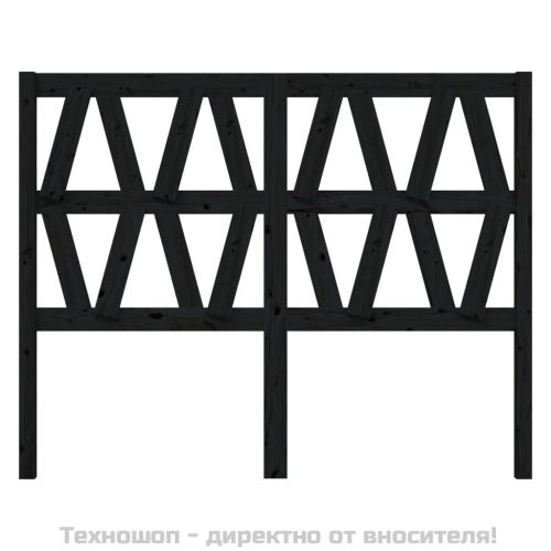 Горна табла за легло, черна, 166x4x100 см, бор масив