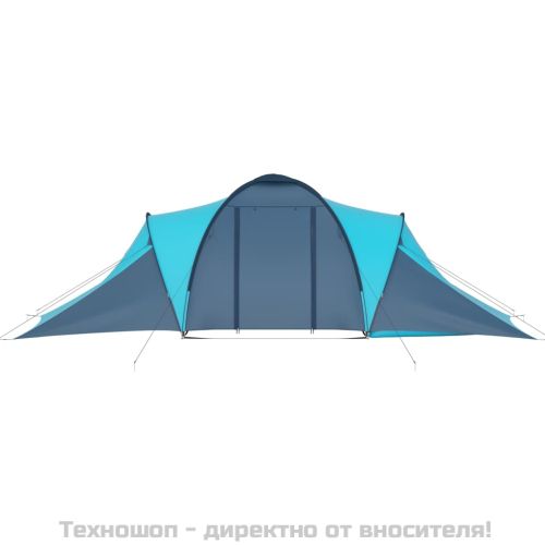 Къмпинг палатка за 6 души синьо и светлосиньо