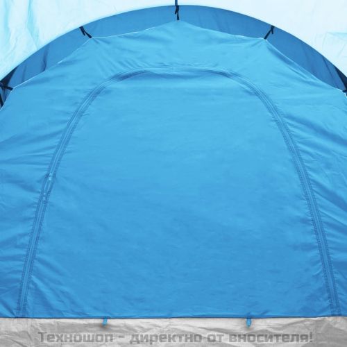 Къмпинг палатка за 6 души синьо и светлосиньо