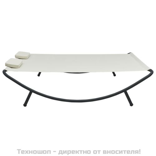 Градинско лаундж легло, текстил, кремаво