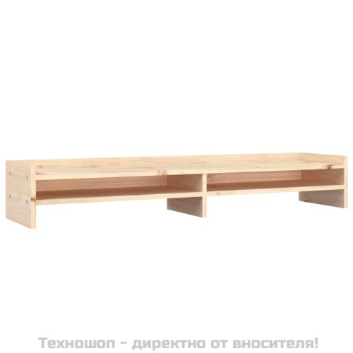 Поставка за монитор, 100x24x16 см, бор масив