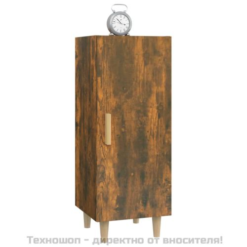 Сайдборд, опушен дъб, 34,5x34x90 см, инженерно дърво